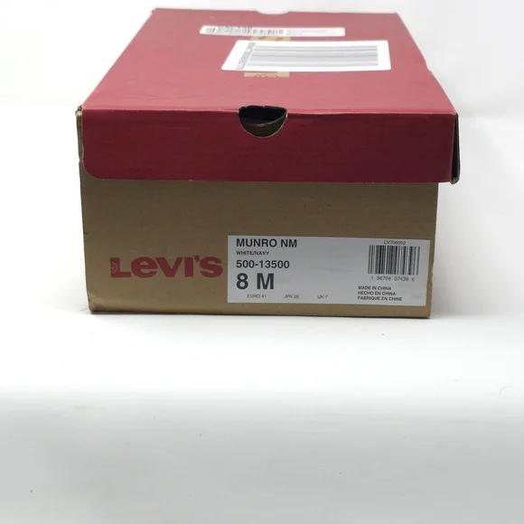 Levi’s Munro Sneakers White/Navy Low Top Size 8M - Picture 9 of 9